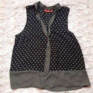 Elle || Tie Neck Dot Blouse